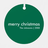 Gewoon kerstfeest | Moderne, minimale groene Scand Metalen Ornament (Voorkant)