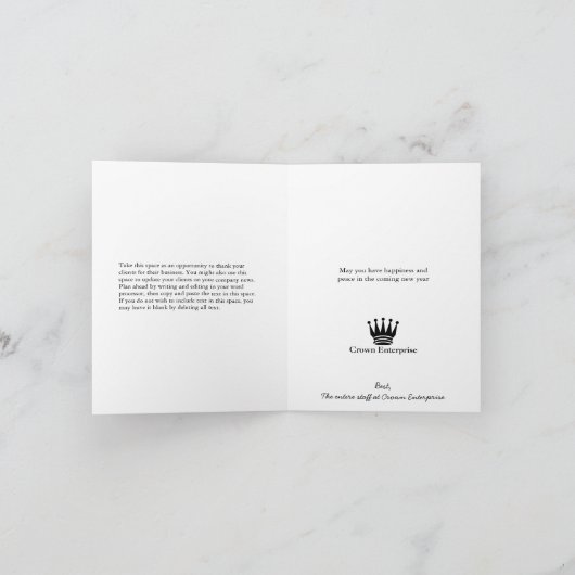 Gewoon kerstgroet zakelijke logo feestdagen kaart (Binnen)