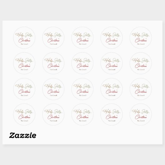 Gewoon kerstscript ronde sticker (Vel)