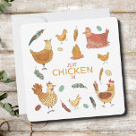 Gewoon kijken in Hallo Funny Hen Pun Cute Kickens<br><div class="desc">Dit ontwerp bevat de meest schattige kippen, veren en eieren rond de tekst "Just Chicken (check) in". Laat deze schattige kaart je vrienden een grappige kip laten giebelen - perfect voor kipliefhebbers! Show iemand speciaal die je aan ze denkt met deze originele kunstkaart. Pas aan door uw handtekening aan de...</div>