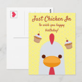 Gewoon Kip In Eenvoudig Grappig Geel Gelukkig Verj Briefkaart (Voorkant / Achterkant)