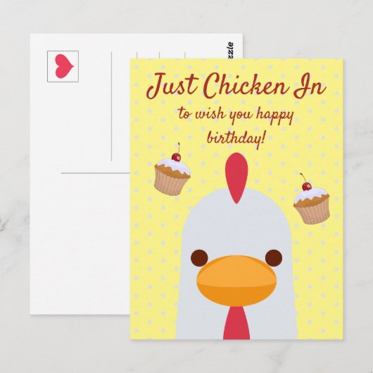 Gewoon Kip In Eenvoudig Grappig Geel Gelukkig Verj Briefkaart (Voorkant / Achterkant)