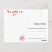 Gewoon kip in Schattige Grappig Roze Rood  Hen Briefkaart (Achterkant)