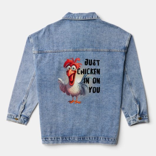 Gewoon kip op je denim jacket (Achterkant)