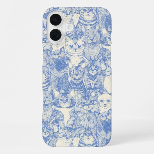 Gewoon kittens blauw iPhone hoesje (Achterkant)