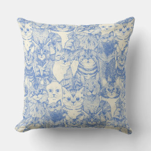 Gewoon kittens blauw kussen