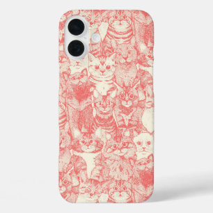 Gewoon kittens koraal roze iPhone 16 plus hoesje