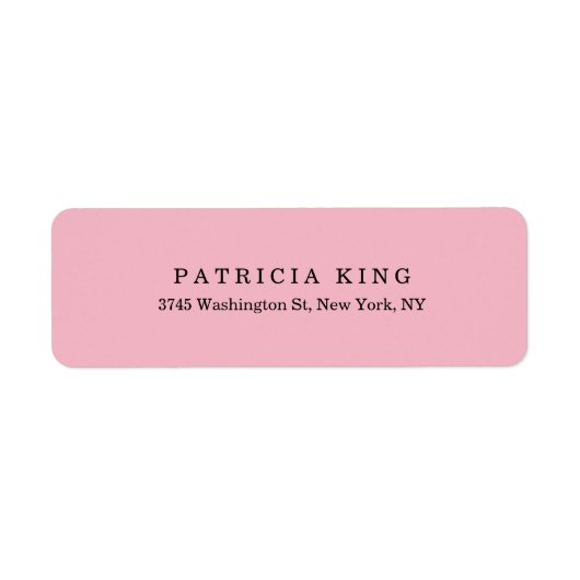 Gewoon Klassiek Bord Roze Minimalist Professional Etiket (Voorkant)