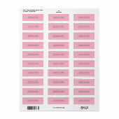 Gewoon Klassiek Bord Roze Minimalist Professional Etiket (Full Sheet)