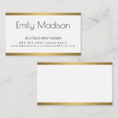 Gewoon Klassiek en Elegant / Goud Luxe Metaal Tri Visitekaartje (Voorkant / Achterkant)