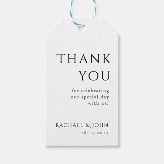 Gewoon klassieke bruiloft gunst Label Cadeaulabel (Voorkant)