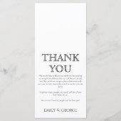 Gewoon klassieke bruiloft menu & dank je kaart (Achterkant)