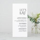 Gewoon klassieke bruiloft menu & dank je kaart (Staand voorkant)