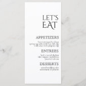 Gewoon klassieke bruiloft menu & dank je kaart (Voorkant)