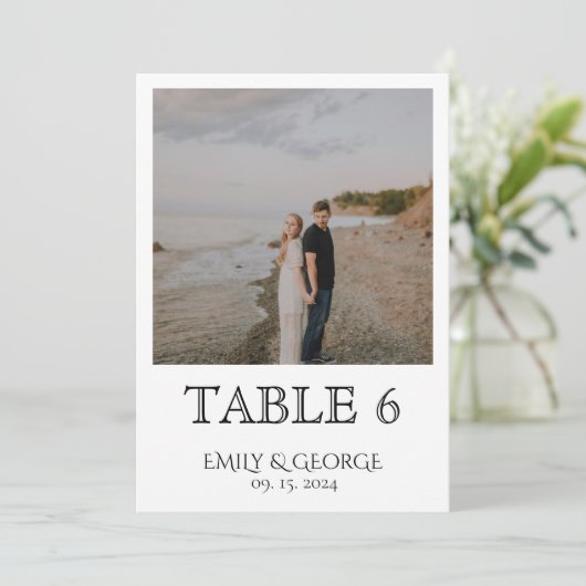 Gewoon klassieke bruiloft tafel nummers kaart (Staand voorkant)