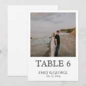 Gewoon klassieke bruiloft tafel nummers kaart (Voorkant / Achterkant)