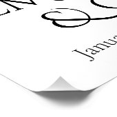 Gewoon klassieke verticale bruiloft welkom teken perfect poster (Hoek)