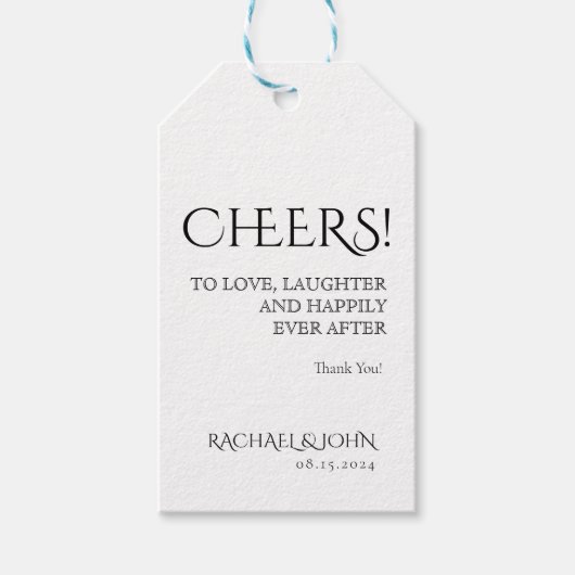 Gewoon klassieke wijn shooter gunst tag cadeaulabel (Voorkant)