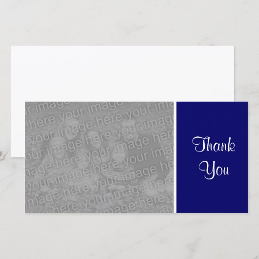 Gewoon kleuren - Dank u - Donkerblauw Bedankkaart (Voorkant / Achterkant)