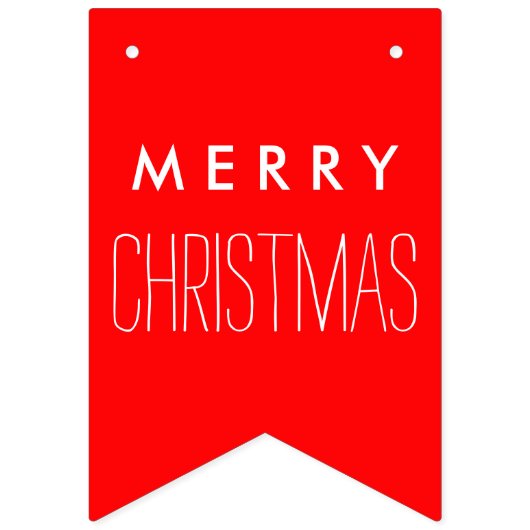 Gewoon kleuren en jouw tekst: MERRY CHRISTMAS Vlaggetjes (Eerste vlag)