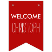 Gewoon kleuren & jouw tekst: WELKOM "NAAM" Vlaggetjes (Derde vlag)