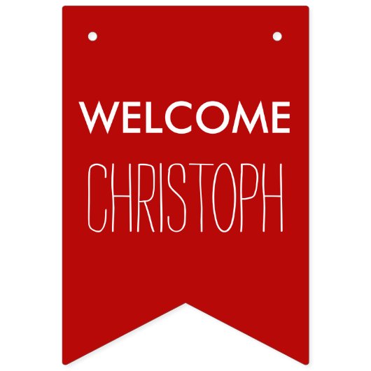 Gewoon kleuren & jouw tekst: WELKOM "NAAM" Vlaggetjes (Derde vlag)