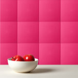 Gewoon kleurendrukvormig rood roze tegeltje<br><div class="desc">Gewoon kleurenbereik: radicaal rood roze design.</div>