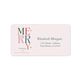 Gewoon kleurrijk vrolijk kerstroze etiket