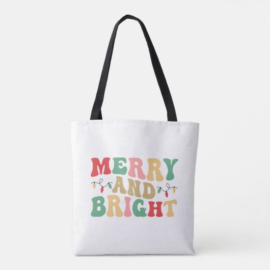 Gewoon kleurrijke vrolijke en heldere snaarlichten tote bag (Achterkant)