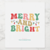 Gewoon kleurrijke vrolijke en heldere snaarlichten wijn etiket (Enkel label)