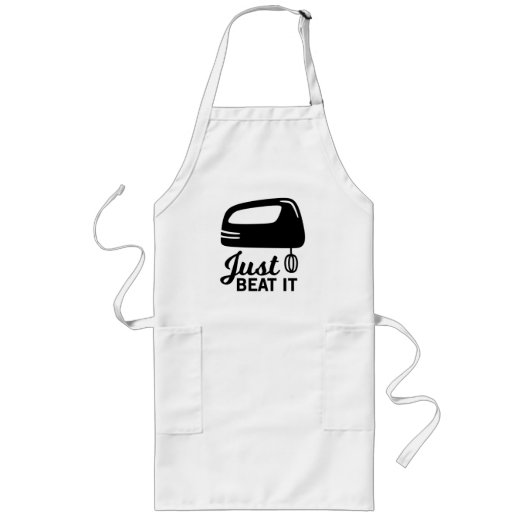 Gewoon Klop Het Blender Funny Chef's Geschenk Lang Schort (Voorkant)