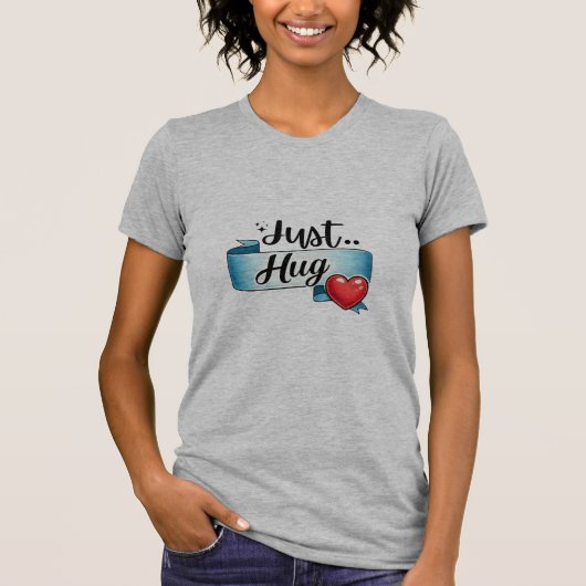 Gewoon Knuffel Cute Heart Lint T-shirt (Voorkant)