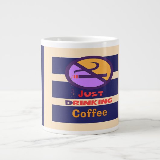 Gewoon koffie drinken grote koffiekop (Voorkant)