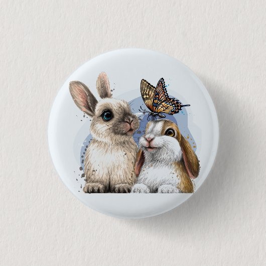 Gewoon Konijnen Liefhebben   Ronde Button 3,2 Cm (Voorkant)