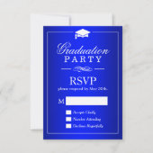 Gewoon Koninklijke Blauwe GraduPartij RSVP-kaart RSVP Kaartje (Voorkant)