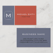 Gewoon koraal en grijs elegant professioneel moder visitekaartje (Voorkant / Achterkant)