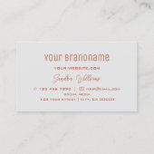 Gewoon koraal licht grijs met eenvoudige monogram visitekaartje (Achterkant)