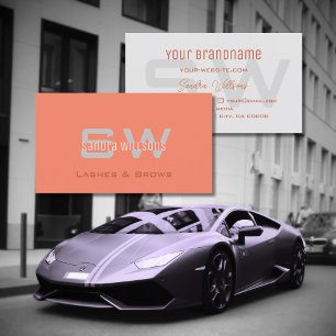 Gewoon koraal licht grijs modern, eenvoudig met mo visitekaartje