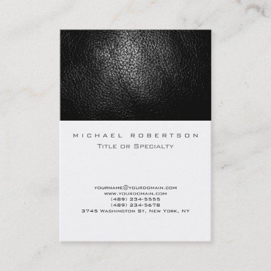 Gewoon leder-effect Wit-Visitekaartje Visitekaartje (Voorkant)
