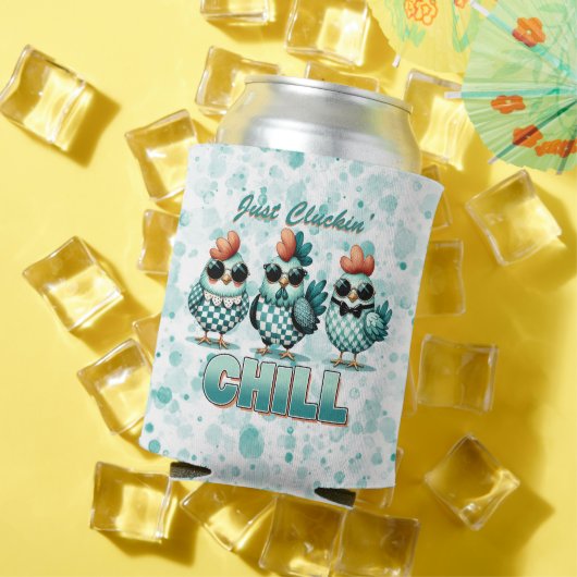 Gewoon lekker chillen, grappige kip blikjeskoeler (Insitu Zomer)