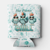 Gewoon lekker chillen, grappige kip blikjeskoeler (Achterkant)