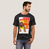 "Gewoon Lickin"...!" op een zwarte T-shirt (Voorkant volledig)