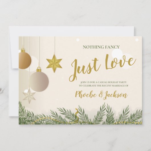 Gewoon lief huwelijksfeest voor een elopement kaart (Voorkant)