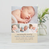 Gewoon lief rustiek baby jongen foto collage geboo aankondiging (Staand voorkant)