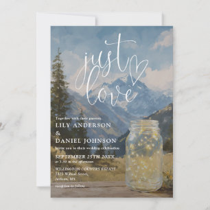Gewoon Lief Rustieke Boho Berg Mason Jar Bruiloft Kaart