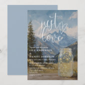 Gewoon Lief Rustieke Boho Berg Mason Jar Bruiloft Kaart (Voorkant / Achterkant)