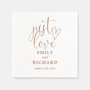 Gewoon lief script elegant terracotta bruiloft servet