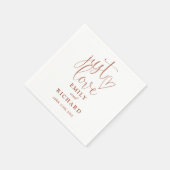Gewoon lief script elegant terracotta bruiloft servet (Hoek)