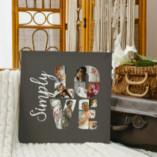 Gewoon liefde 16 foto collage bruiloft cadeau canvas afdruk