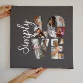 Gewoon liefde 16 foto collage bruiloft cadeau canvas afdruk